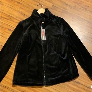 Black faux fur jacket